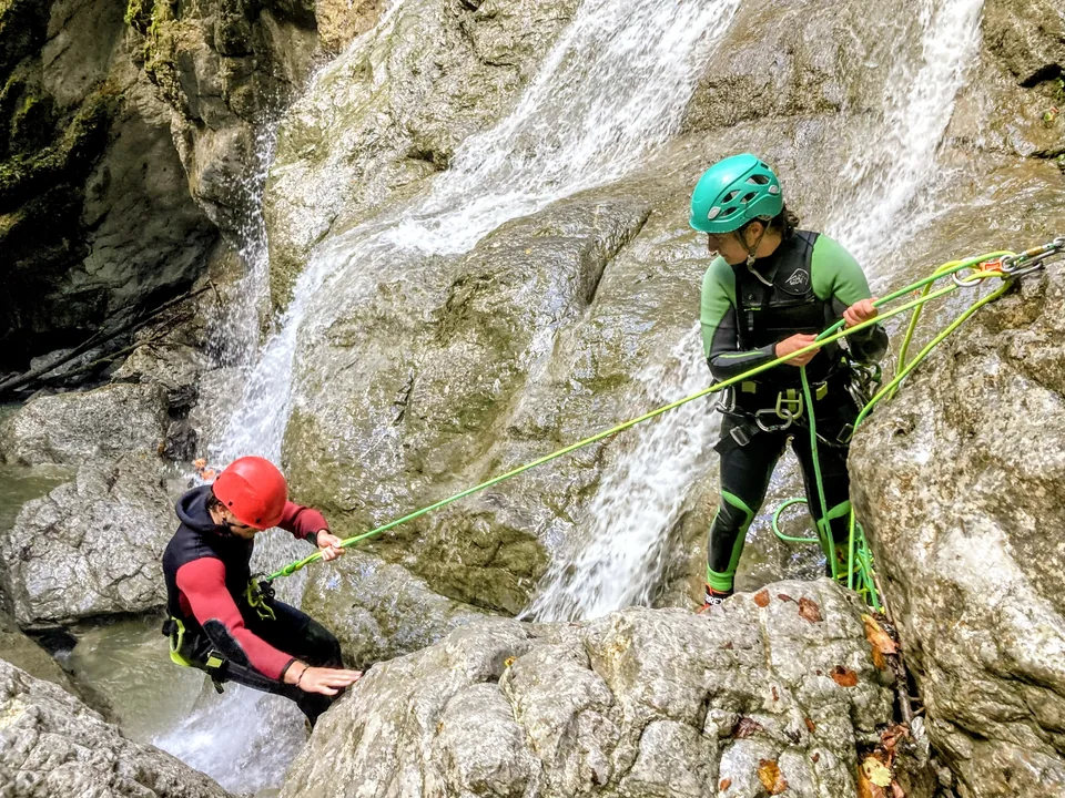 Abseilpassage bei Kangaroo Jump